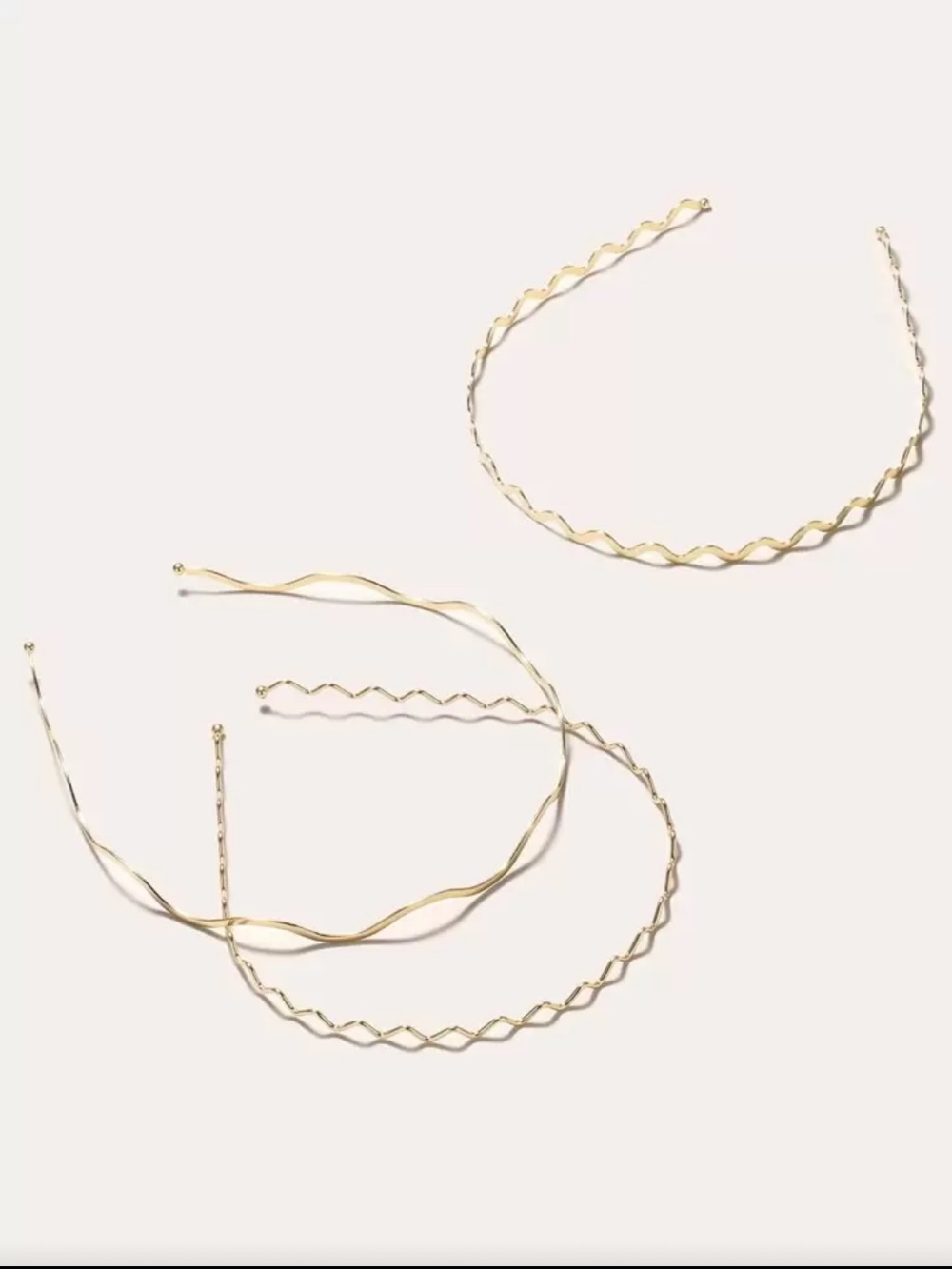 Gold Wavy Metal Headband Set - Women Accessories - Picture 2 of 6